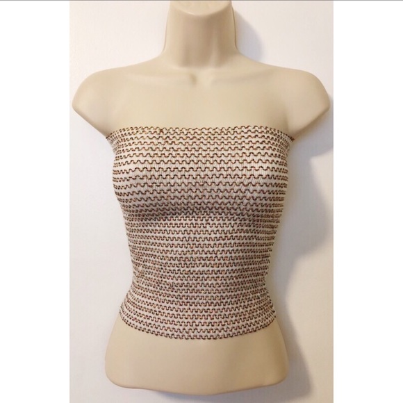 Urban Outfitters Tops - Urban Outfitters Rainbow Sparkle Tube Shirred Top